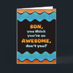 Happy Birthday Son Card / Geweldige Son Card Kaart<br><div class="desc">Laat een speciale zoon weten dat je denkt dat hij geweldige is op zijn verjaardag met deze kleurrijke golfkaart.</div>