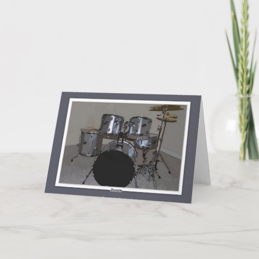 Happy Birthday Son Drums Kaart (Achterkant)