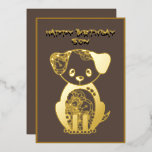 Happy Birthday Son Gold Foil Puppy Dog Folie Feestdagenkaart<br><div class="desc">Een kaart voor je zoon van een gouden folie puppy dog</div>