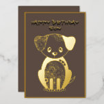 Happy Birthday Son Gold Foil Puppy Dog Folie Feestdagenkaart<br><div class="desc">Een kaart voor je zoon van een gouden folie puppy dog</div>