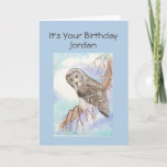 Happy Birthday Son, Great Grey Owl, Bird Card Kaart<br><div class="desc">Happy Birthday Son,  pas dit aan met zijn naam Great Grey Owl,  Bird</div>