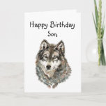 Happy Birthday Son Humor Wolf, Wolves Kaart<br><div class="desc">Great image for  Son who love wolves or animals with humorous quote about being loyal and great to howl with</div>