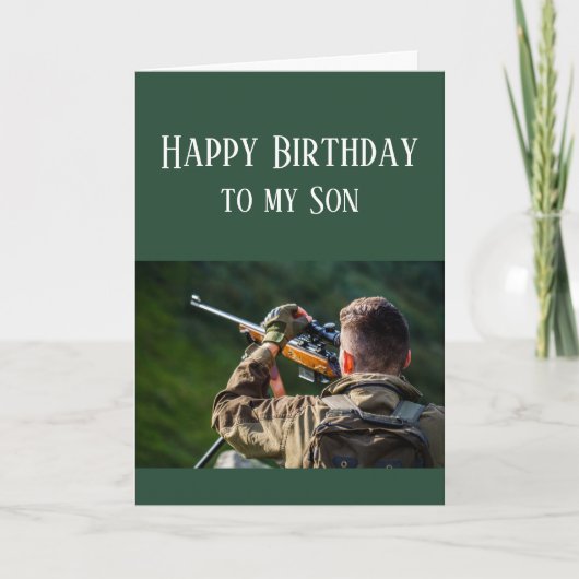 Happy Birthday Son Hunting Camouflage Kaart (Voorkant)