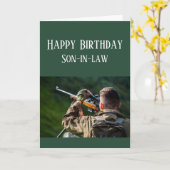 Happy Birthday Son-in-law Hunting Camouflage Kaart (Gele Bloem)