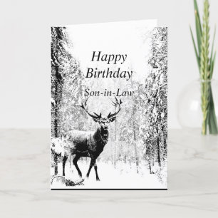 Happy Birthday Son-in-law  Stag, Deer Card Kaart