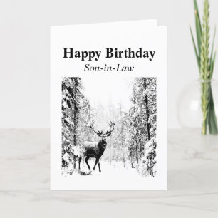 Happy Birthday Son-in-law Stag, Deer Kaart
