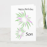 Happy Birthday Son Kaart<br><div class="desc">Birthday Kaart voor een zoon met vuurwerk aan de voorzijde</div>