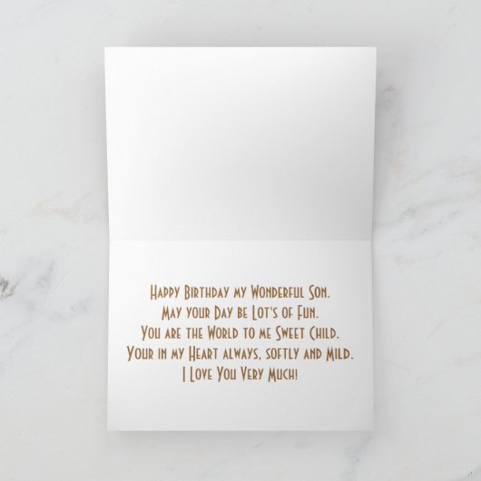 Happy Birthday Son Kaart (Binnen)