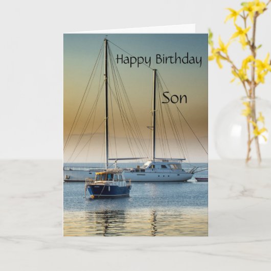 Happy Birthday Son Kaart (Gele Bloem)