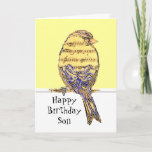 Happy Birthday Son Musician Fun Music Note Bird Kaart<br><div class="desc">Birthday Greeting Son for Musicain with Fun Music Note Bird</div>