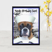 Happy Birthday Son Navy bokser wenskaart Kaart (Gele Bloem)