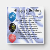 Happy Birthday Son Poem Plaque Fotoplaat (Voorkant)