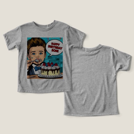 Happy Birthday, Son - T-shirt voor de verjaardag v (Ontwerp Voorkant & Achterkant)