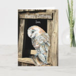 Happy Birthday Son Waterverf Barn Owl Feestdagen Kaart<br><div class="desc">Happy Birthday Son die elk jaar goed doordacht,  aardig en dierbaar is. Waterverf Barn Owl</div>