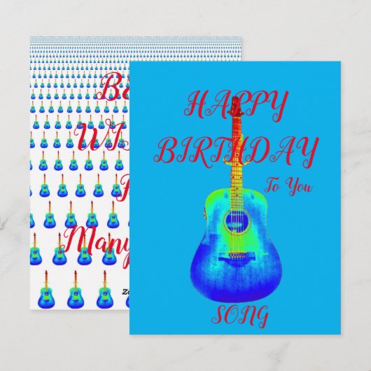 Happy Birthday Song Feestdagenkaart (Voorkant / Achterkant)