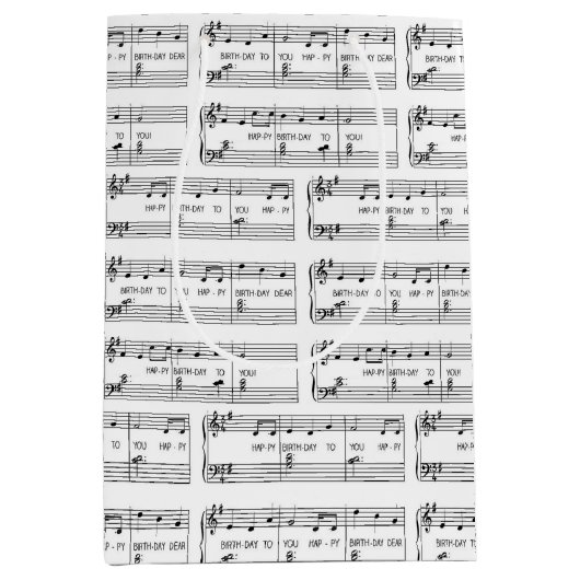 Happy Birthday Song Medium Cadeauzakje (Voorkant)