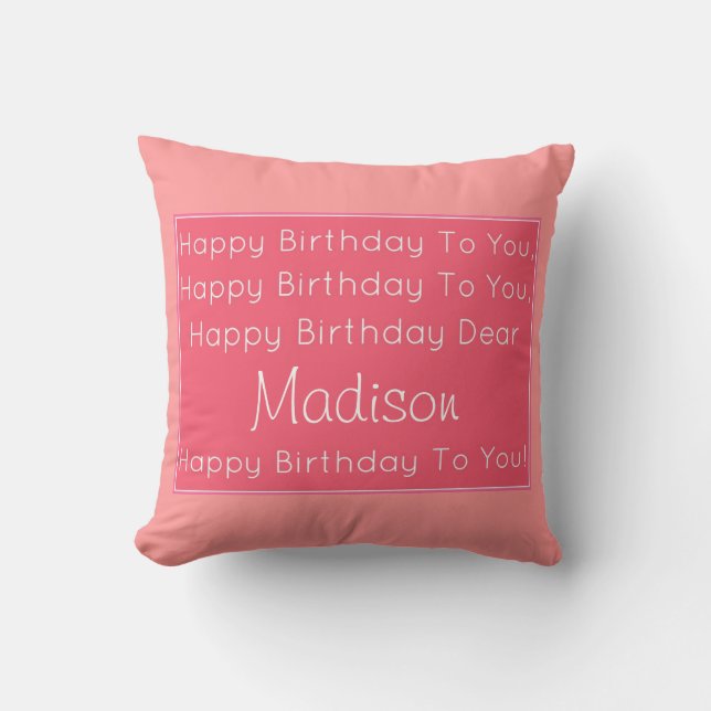 Happy Birthday Song Pillow Kussen (Voorkant)