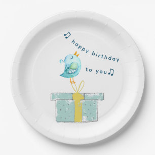 Happy Birthday Song (Simple Little Bird 2) Blauwgr Papieren Bordje