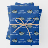 Happy Birthday Sophisticated Fish Wrapping Paper S (In situ)