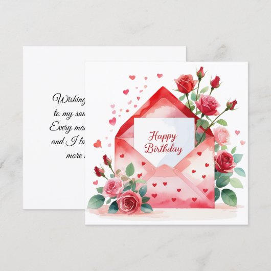 Happy birthday soulmate & friend greeting card feestdagenkaart (Voorkant / Achterkant)