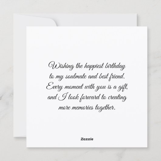 Happy birthday soulmate & friend greeting card feestdagenkaart (Achterkant)