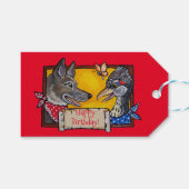 Happy Birthday Southwest Coyote Roadrunner Red Cadeaulabel (Voorkant (Horizontaal))
