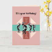 Happy Birthday Southwest Style met Kokopelli Kaart (Gele Bloem)