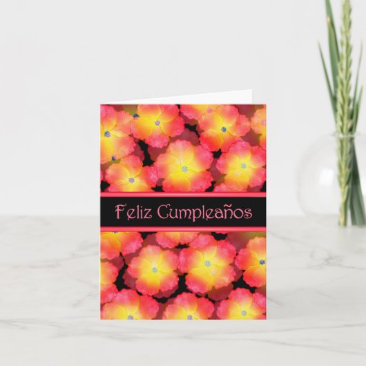 Happy Birthday Spaans met blanco binnenkant Kaart (Voorkant)