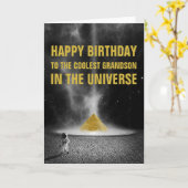 Happy Birthday Space Pyramid met Astronaut Kaart (Gele Bloem)