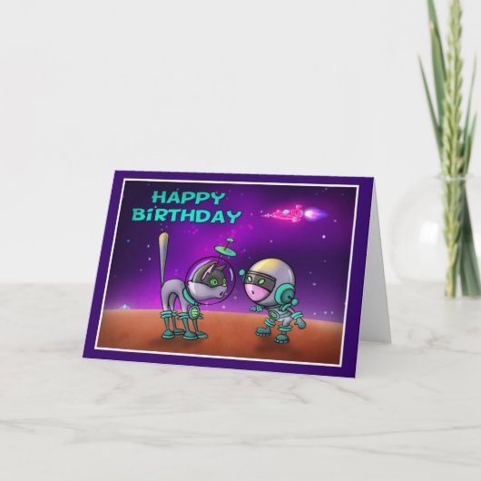 Happy Birthday Space stijl 004 Kaart (Voorkant)