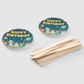 Happy birthday space theme handwaaier (Niet-gemonteerd)