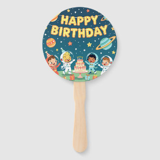 Happy birthday space theme handwaaier