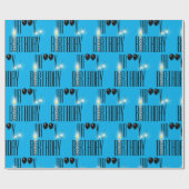 Happy Birthday Sparklers en Black Balloons Cadeaupapier (Vlak)