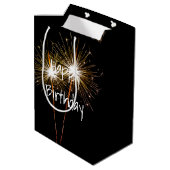 Happy Birthday Sparklers With American Flag Medium Cadeauzakje (Achterkant Gekanteld)