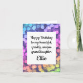 Happy Birthday Sparkly Granddochterkaart Kaart (Voorkant)