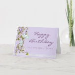 Happy Birthday Special Friend Morning Glory Flower Kaart<br><div class="desc">Send a special friend happy birthday wishes with this card featuring watercolor morning glory flowers and a touch of white lace patterning.</div>