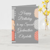 Happy Birthday special Godmother grey Kaart (Gele Bloem)
