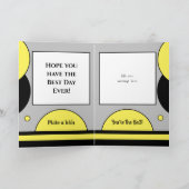 Happy Birthday special Godson grijs en geel Kaart (Binnen)