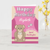Happy Birthday special Kleindochter teddybeer Kaart (Gele Bloem)