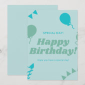 Happy Birthday Speciale Kaart (Voorkant / Achterkant)