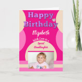 Happy Birthday speciale kleindochter roze foto Kaart (Voorkant)