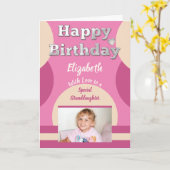 Happy Birthday speciale kleindochter roze foto Kaart (Gele Bloem)