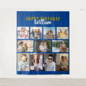 Happy Birthday Specialized 11 Photo Collage Blue Wandkleed (Voorkant)