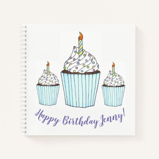 Happy Birthday Specialized Cake Cupcake Favor Notitieboek (Voorkant)