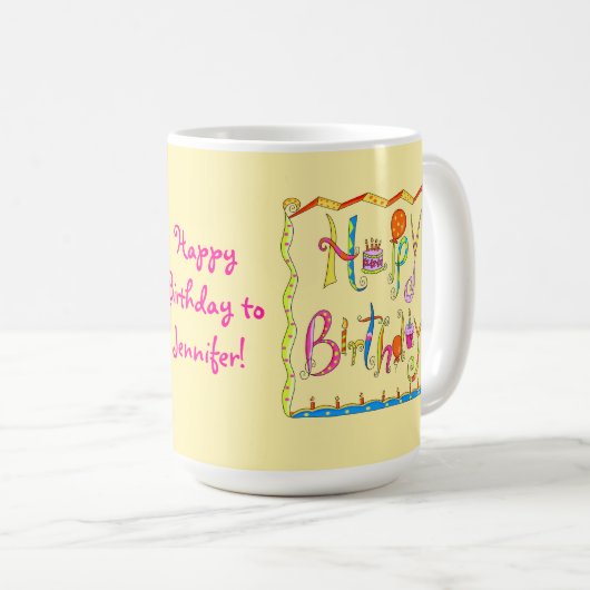 Happy Birthday Specialized Yellow Mok (Voorkant rechts)