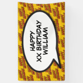 HAPPY BIRTHDAY SPEECH Bubble Stripboek Spandoek (Verticaal)
