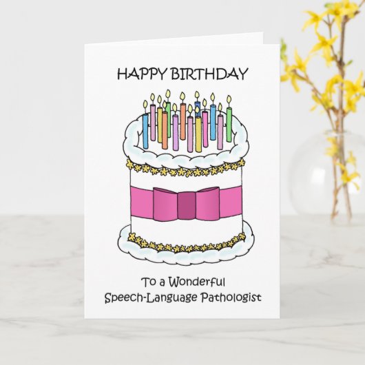 Happy Birthday Speech Language Patholoog Kaart (Gele Bloem)