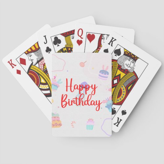 Happy Birthday-speelkaarten Pokerkaarten (Achterkant)