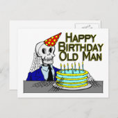 Happy Birthday Spider Web Old Man Briefkaart (Voorkant / Achterkant)