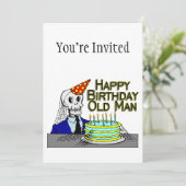 Happy Birthday Spider Web Old Man Kaart (Staand voorkant)